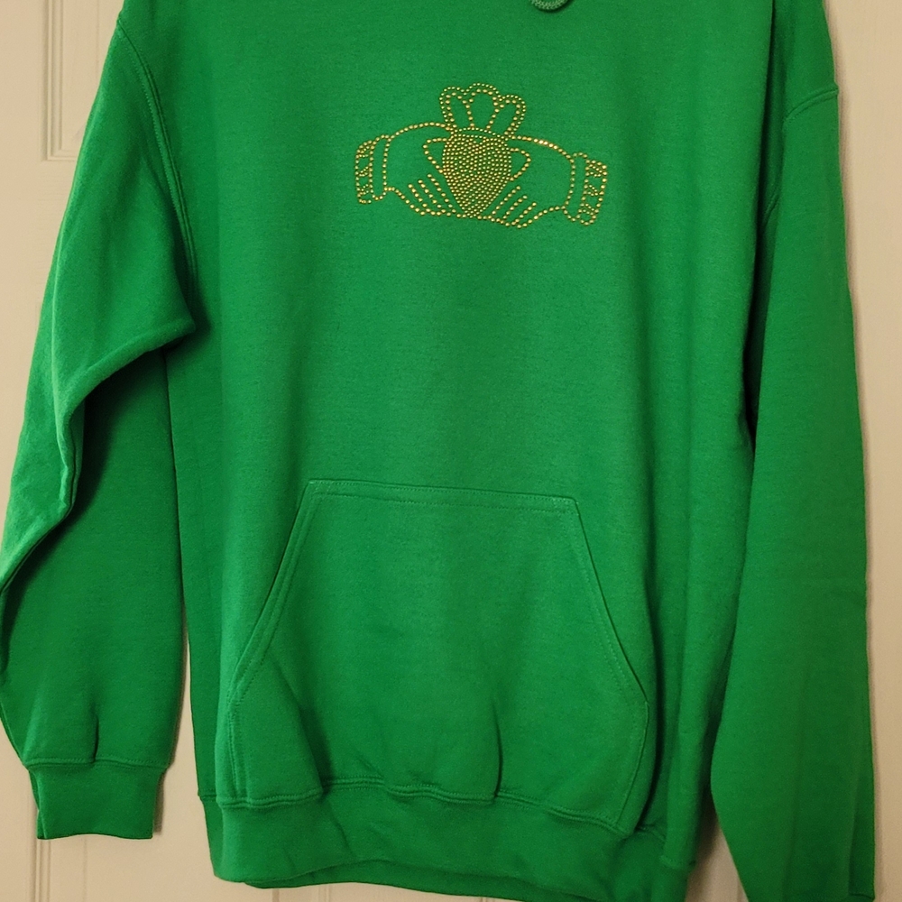 Gildan Green Hoodie with Gold Design